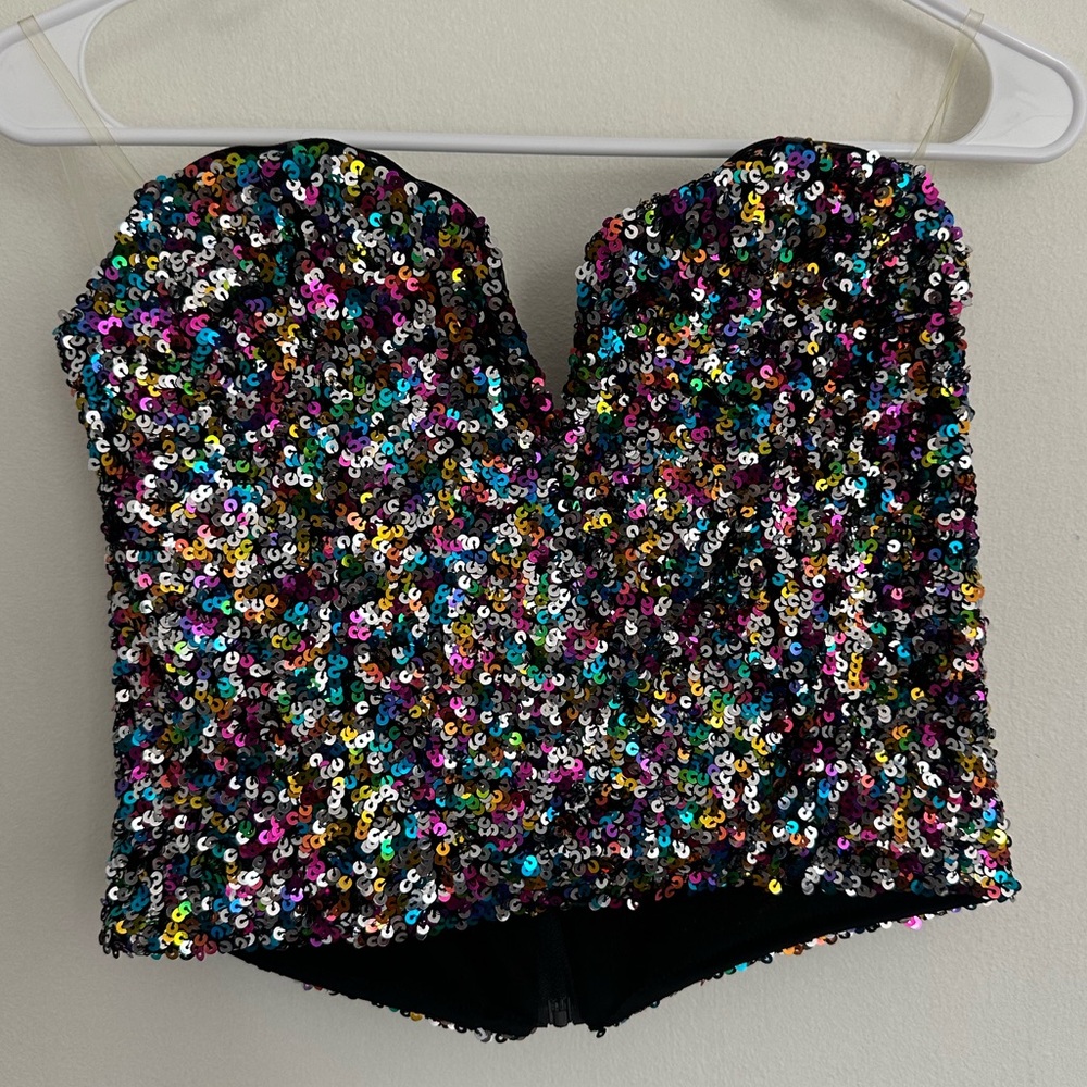 NWT Sequin Bustier Top